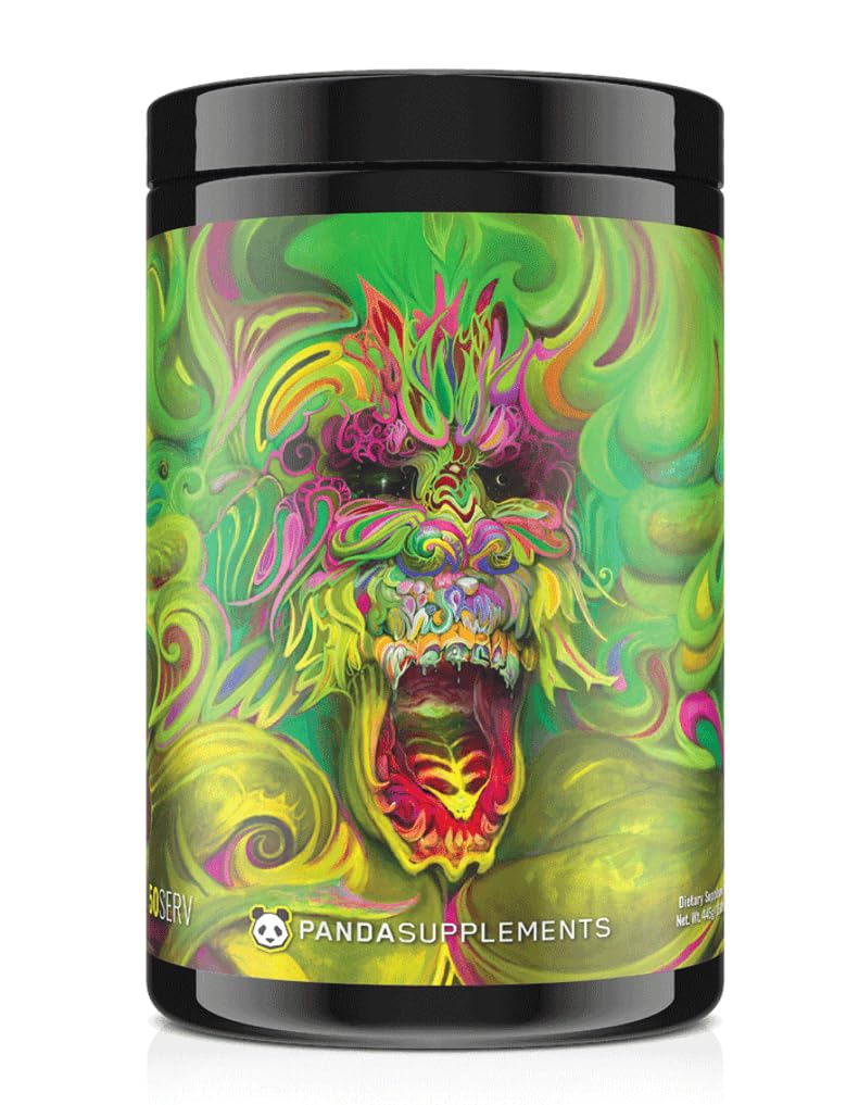 תת-קרקעית Bio LabsTM Panda Supps: RamPage, Extreme Pre-Workout, High Stim, מקסימום משאבה, פוקוס ואנרגיה (50 משרתים) (Kiwi-Lychee-Pinapple Flavor AKA Goblin Juice)