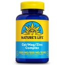 NATURE'S Life Cal Mag Zinc Complex 1000 מ"ג / 500 מ"ג / 15 מ"ג - Calcium Magnesium Zinc תוסף W/Vitamin D ו Boron - Bone Health, שריר ותמיכה בריאות הלב, 60 יום ערבות, 25 משרת, 100 Capsium Zinc