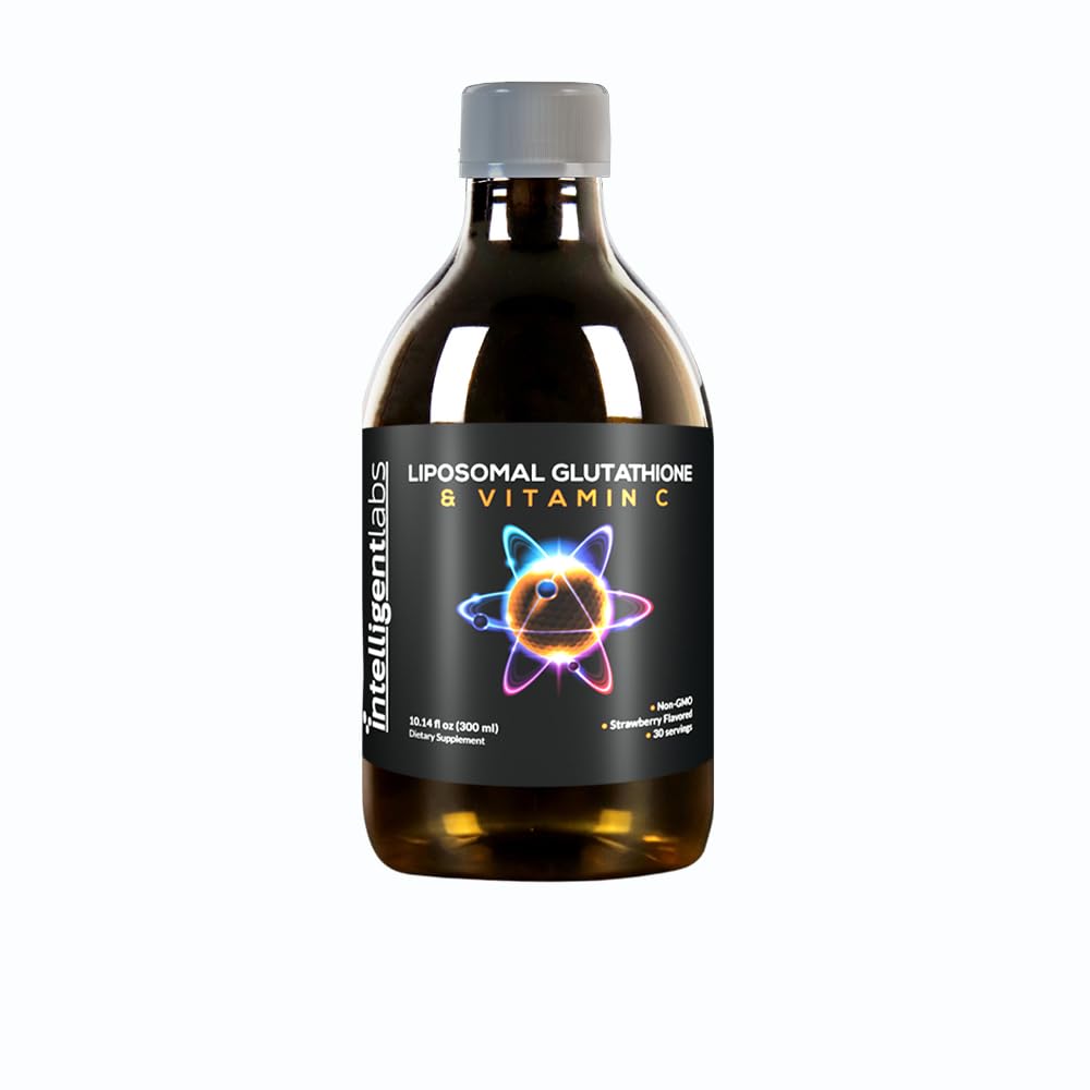 מעבדות חכמות Liposomal Glutathione + ויטמין C, Advanced נוזל Antioxidant פורמולה, 500 מ"ג מופחת L-Glutathione + 1000 מ"ג ויטמין C לשרת, 30 משרתים, Soy Free Free