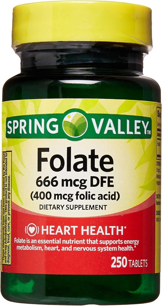 עמק האביב - Folic Acid 400 mcg, 250 טבליות