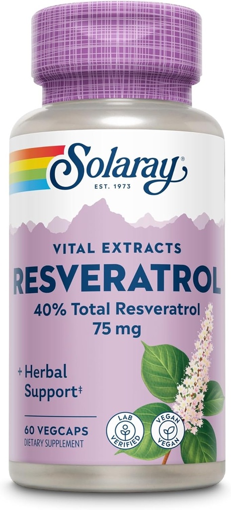 Solaray Resveratrol תוסף, 75 מ"ג, 60 Count