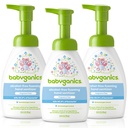 Babyganics Alcohol-Free Foaming Hand Sanitizer, משאבת בקבוק, ריח חינם, 8.45 oz, 3 Pack