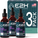 E2H Natural Sleep Aid - מלטונין נוזלי עם Chamomile, Theanine - Sleep Better, Deeper, Longer - טבעוני, GMO-Free - מספק הקלה בלחץ (3 בקבוקים)