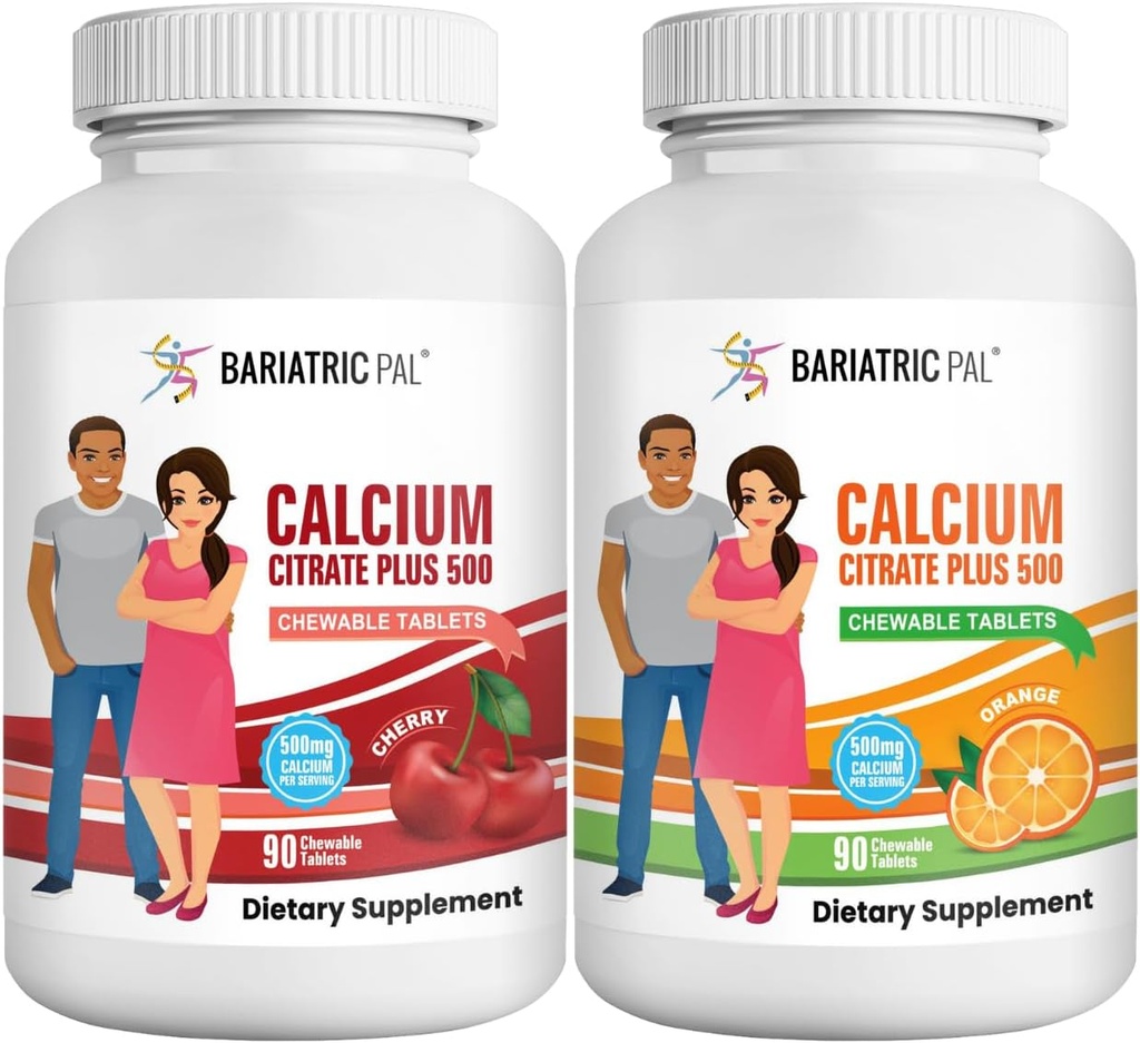 BariatricPal Calcium Citrate 500mg Chewable Tablet - 2-Flavor Variety Pack