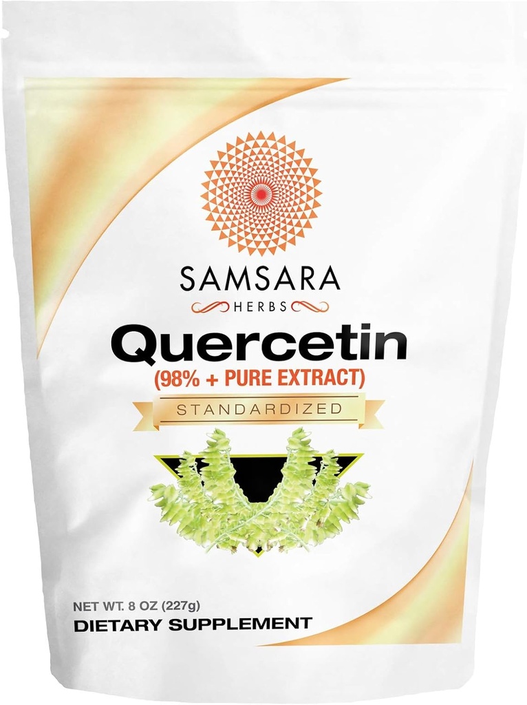 Samsara Herbs Quercetin 98% + אבקת חילוף טהור (8oz /226g) - שווה ל 452 x 500 מ"ג קפסולות