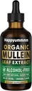 מולליין טיפות עבור Lungs ניקוי,Vegan Mullein Leaf לחלץ Tincture עם Chlorophyll, תמיכה Immune,Respiratory - 4 oz (120 מ"ל)