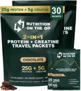תזונה על Go Whey חלבון Isolate Packets עם Creatine - 25g חלבון + 5g Creatine - אבקת חלבון נסיעות יחיד המשרת - שוקולד (30-Pack)
