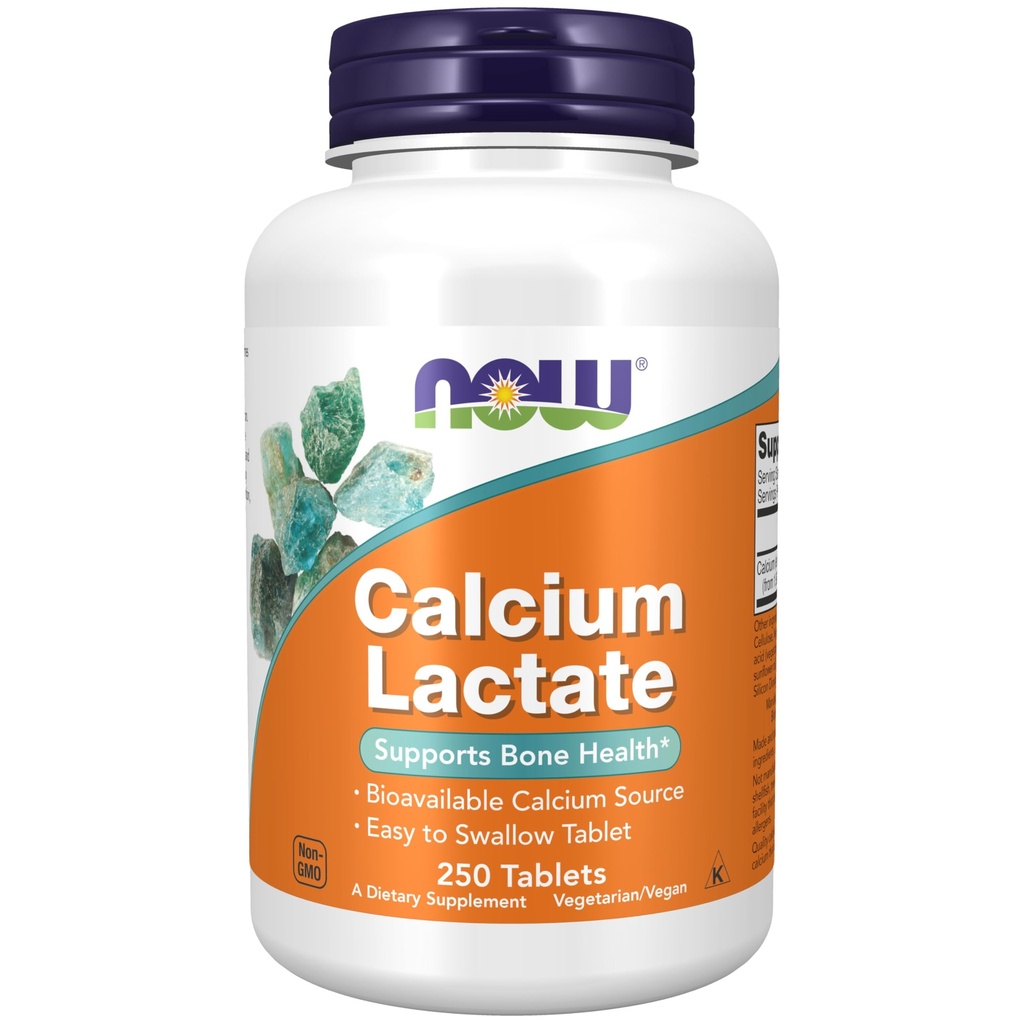 תוספי מזון עכשיו, Calcium Lactate, תמיכה בריאות העצם, קל ל Swallow Tablet, 250 טבליות