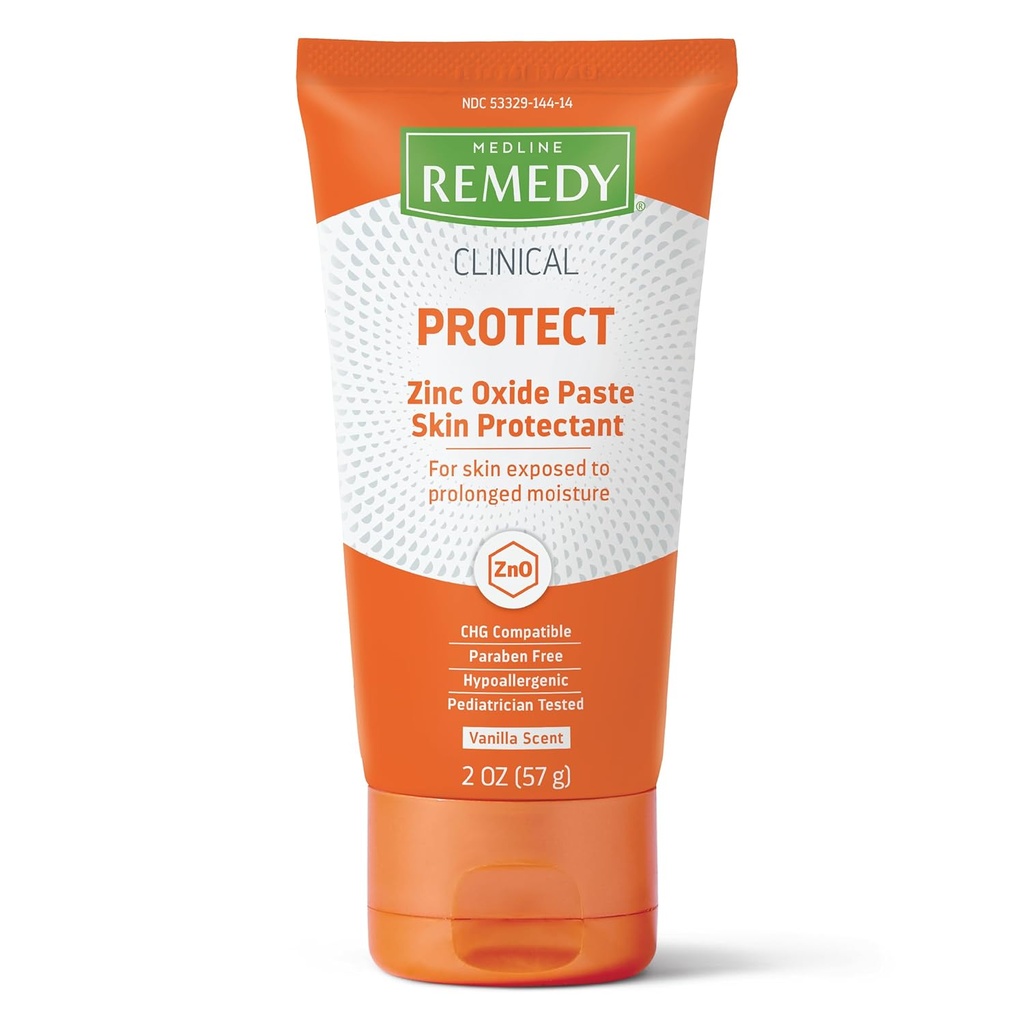 Medline Remedy Clinical Zinc Oxide Paste Skin Protectant (2 oz Tube), Vanilla Scent, Diaper רש Cream, Incontinence Care, Wetness Protection, Paraben Free, Hypoallergenic, מבוגרים, ילדים, ילדים, ילדים,
