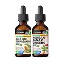 BIO KRAUTER Maca Root Ashwagandha Tincture 2 Fl. Oz. & Korean Panax Ginseng Tincture 2 Fl. Oz.