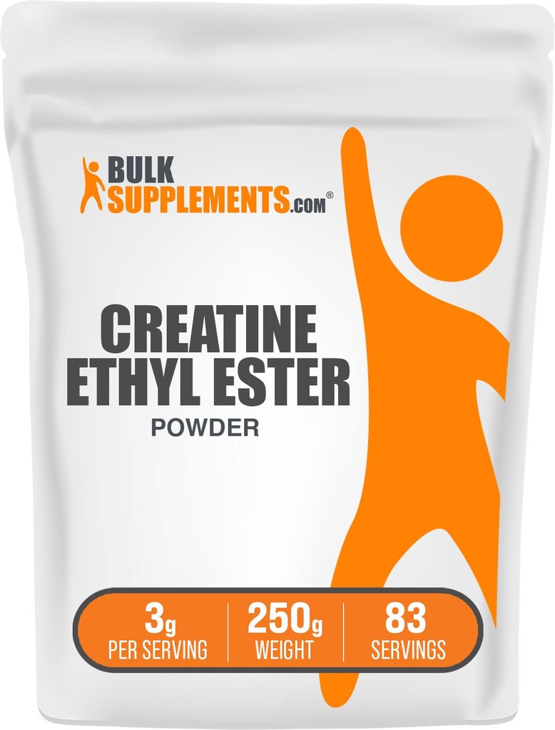 BulkSupplements.com Creatine Ethyl Ester HCl אבקת - Creatine תוסף, Creatine Ethyl Ester אבקת - Unflavored & Gluten חינם, 3g לכל משרת, 250g (8.8 oz) (Pack of 1) (Pack of 1)