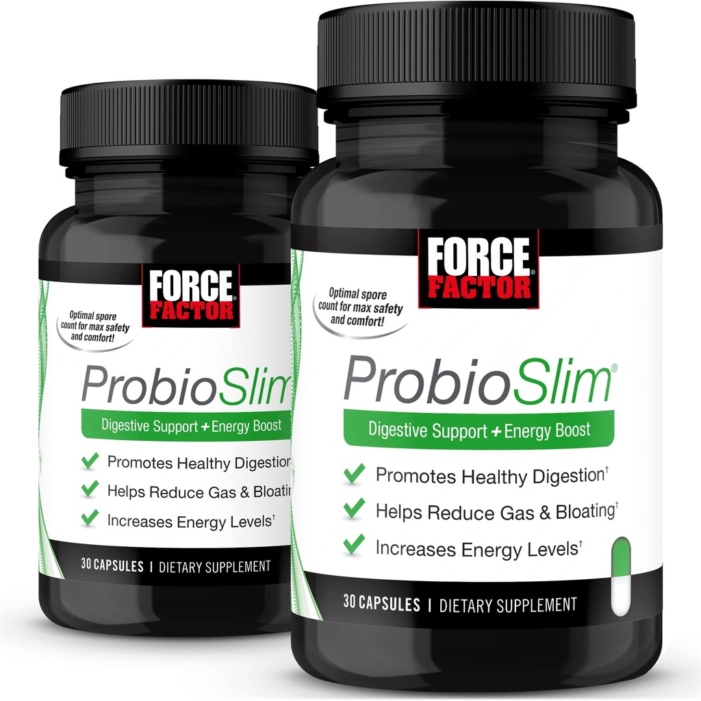 עבור FACTOR ProbioSlim, 2-Pack, פרוביוטיקה תוספת לנשים וגברים עם Probiotics ו- Green Tea Extract, הקטנת גז, Bloating, Constipation, Support Digestive Health & Gut Health, 60 קפסולות