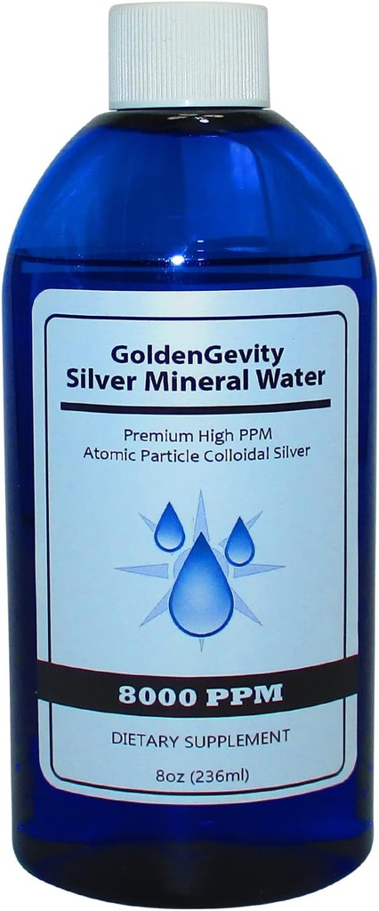 8000 PPM Premium Colloidal Silver - High PPM Liquid Trace מינרלים Immune תוסף 8 oz. (236 מ"ל).