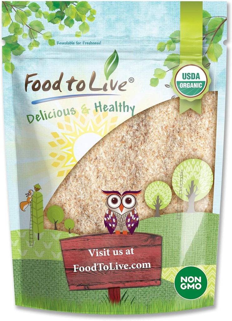 מזון לחיות - אורגני שלם Psyllium Husks, 8 Ounces - Non-GMO Flakes, טבעוני, כשר, Keto Friendly, Raw, Unflaved, Unflaved, Bulk, גדול עבור Baking