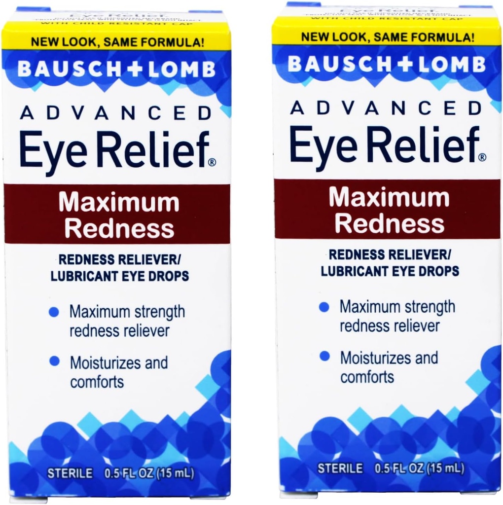 Bausch & Lomb Advanced Eye הקלה טיפות הקלה מקסימלית - 2 pk.