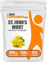 BulkSupplements.com St. John's Wort Extract - St. Johns Wort Supplement, Herbal Supplement for Mood - Vegan & Gluten Free, 600 מ"ג לשרת, 500g (1.1 lbs) (Pack of 1)