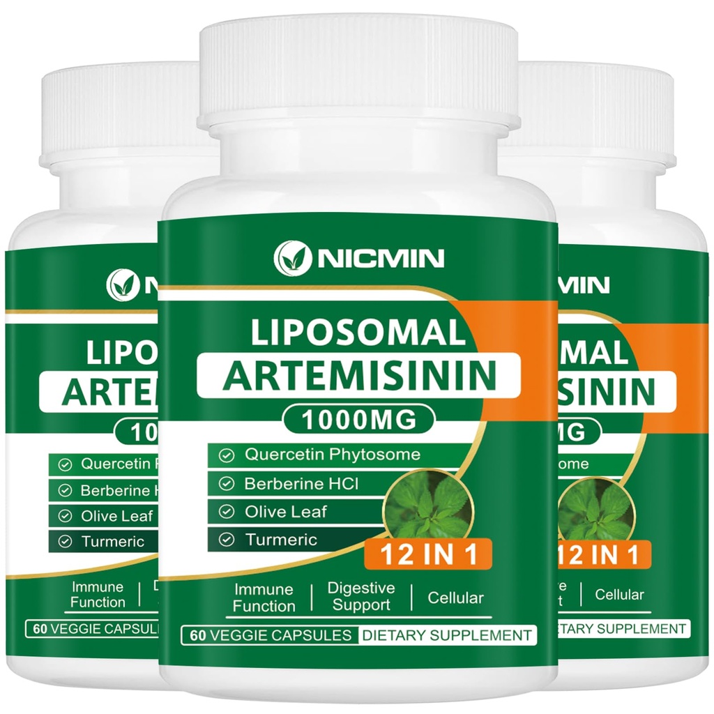 Liposomal Artemisin תוסף 1000mg, Sweet Wormwood לחלץ עם 200 מ"ג Quercetin Phytosome, מקסימום Absorption עבור Antioxidant 180 קפסולות