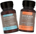 Endurance Products EPC Company NAD+ Niacinamide B3, Endur-Amide 500 מ"ג 200 טבליות ו- ENDUR-ACIN 250 Niacin - מהדורה מורחבת עבור Absorption ו- Low-Flush ויטמין B-3, 200 טבליות