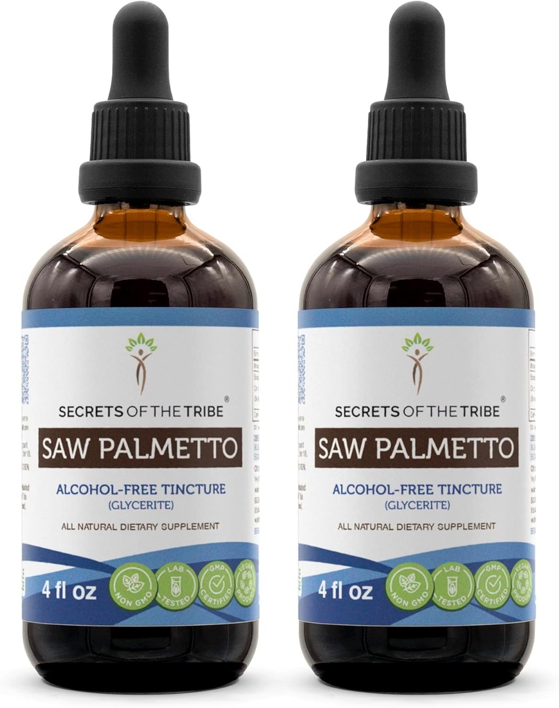ראה את Palmetto Tincture Alcohol-Free Extract, Saw Palmetto (Serenoa Repens) Dried Berry (2x4 FL OZ)