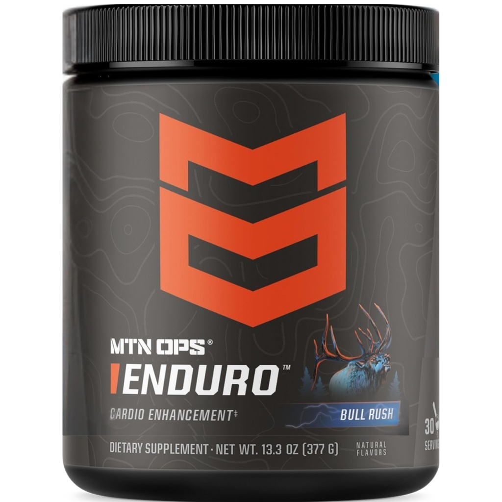 MTN OPS Enduro Nitric Oxide תוסף & Stim-Free Pre Workout - 30 משרתים - עם Magnesium Citrate, Beet Root אבקת, Niacinamide, L Arginine & L Citrulline - בול Rush Flavor
