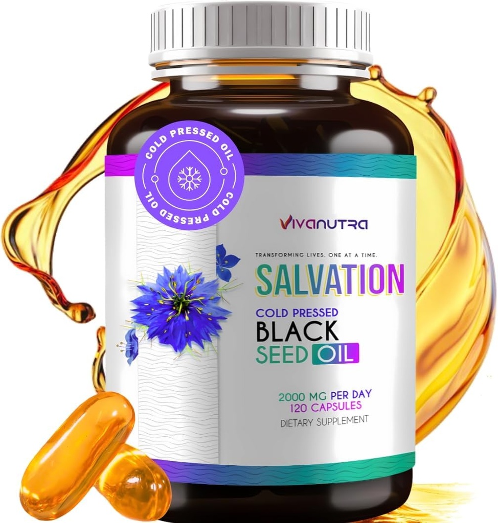 Black Seed Oil קפסולות - Cold Pressed Nigella Sativa (טורקיה) Thymoquinone, Black Cumin Nigella Sativa שמן, 100% נוזל שמן 120 ספירה, 500 מ"ג פר קפסולה, מיוצר בארה"ב