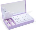 X POLISH Designer Weekly Box מארגנת (AM/PM 2X Daily, Lilac) | קומפקטי, Stylish 7-Day ויטמין Pro Case | Sweet Portable Mini Travel Medicine Carrier