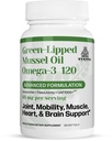 TURNER New Zealand Green Lipped Omega-3 Mussel Oil, 53x Higher Potency with UAF1000+ Super Antioxidant for Superior Joint Comfort & Mobility, No Fishy Aftertaste, 1 Bottle, 120 Softgels