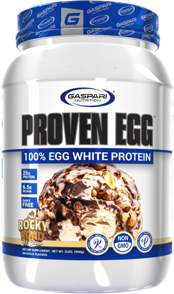 Gaspari תזונה פרובנס ביצים, 100% ביצה לבן חלבון, 25g חלבון, Keto Friendly, Milk and Lactose חינם, Soy חינם (2 lbs, רוקי Road)