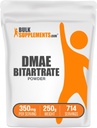 BulkSupplements.com DMAE Bitartrate אבקת - Dimethylaminoethanol Bitartrate, DMAE תוסף - Unflavored & Gluten Free, 350 מ"ג למשרתת, 250g (8.8 oz) (pack of 1) (pack of 1)