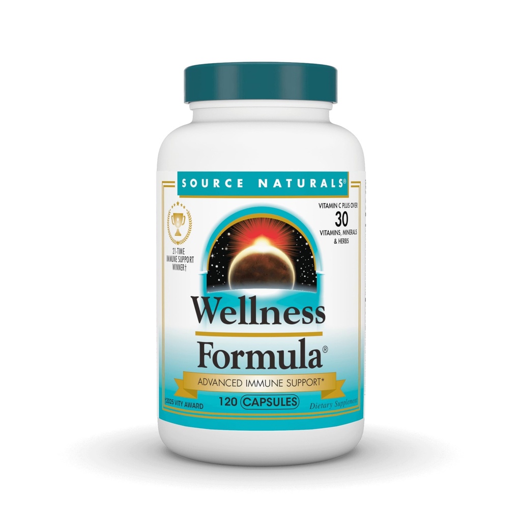 מקור Naturals Wellness Formula, Advanced Immune Support*, ויטמין Bio-Aligned & Herbal Defense - Immune System Support Supplement & Immunity Booster - 120 קפסולות