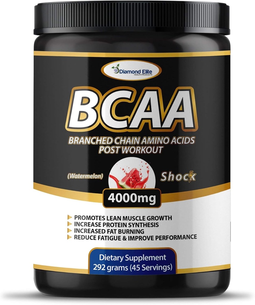 אבקת BCAA מקורית 2:1 - שרשרת Amino Acids עבור בניית שריר ושיקום, תמיכה שריפת שומן - פירות Punch & Watermelon (45 משרתים)
