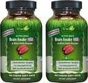 Irwin Naturals המוח מתעורר מקס3 + Nitric Oxide Booster - 60 נוזל Soft-Gels, Pack של 2 - תמיכה בריאות המוח ואופטימיזציה ביצועים - 40 המשרתים מלאים