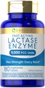 Carlyle Lactase Enzyme Pills 9000 FCC | 180 טבליות | Fast Acting Milk Relief