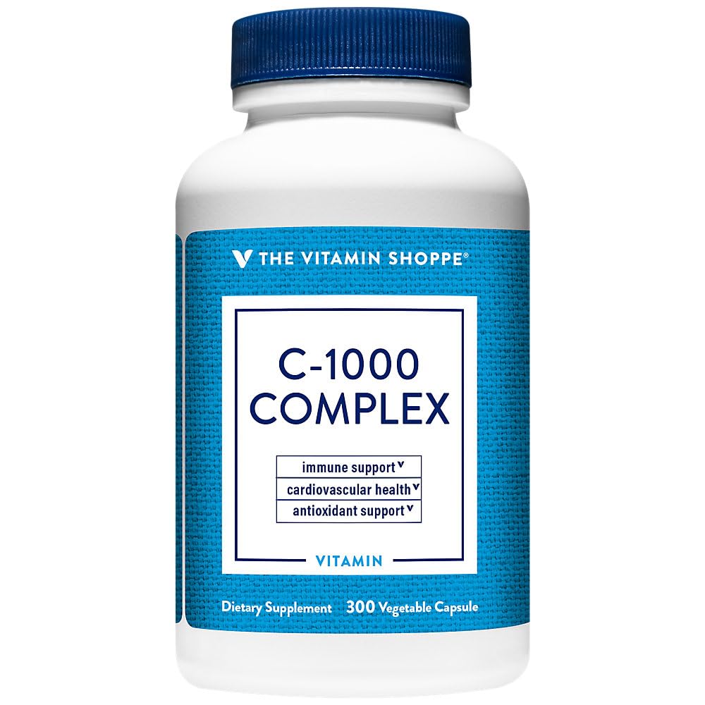 ויטמין Shoppe C-1000 Complex 1000MG, Antioxidant אשר תומך בריאות Immune & Cardiovascular (300 קפסולות)