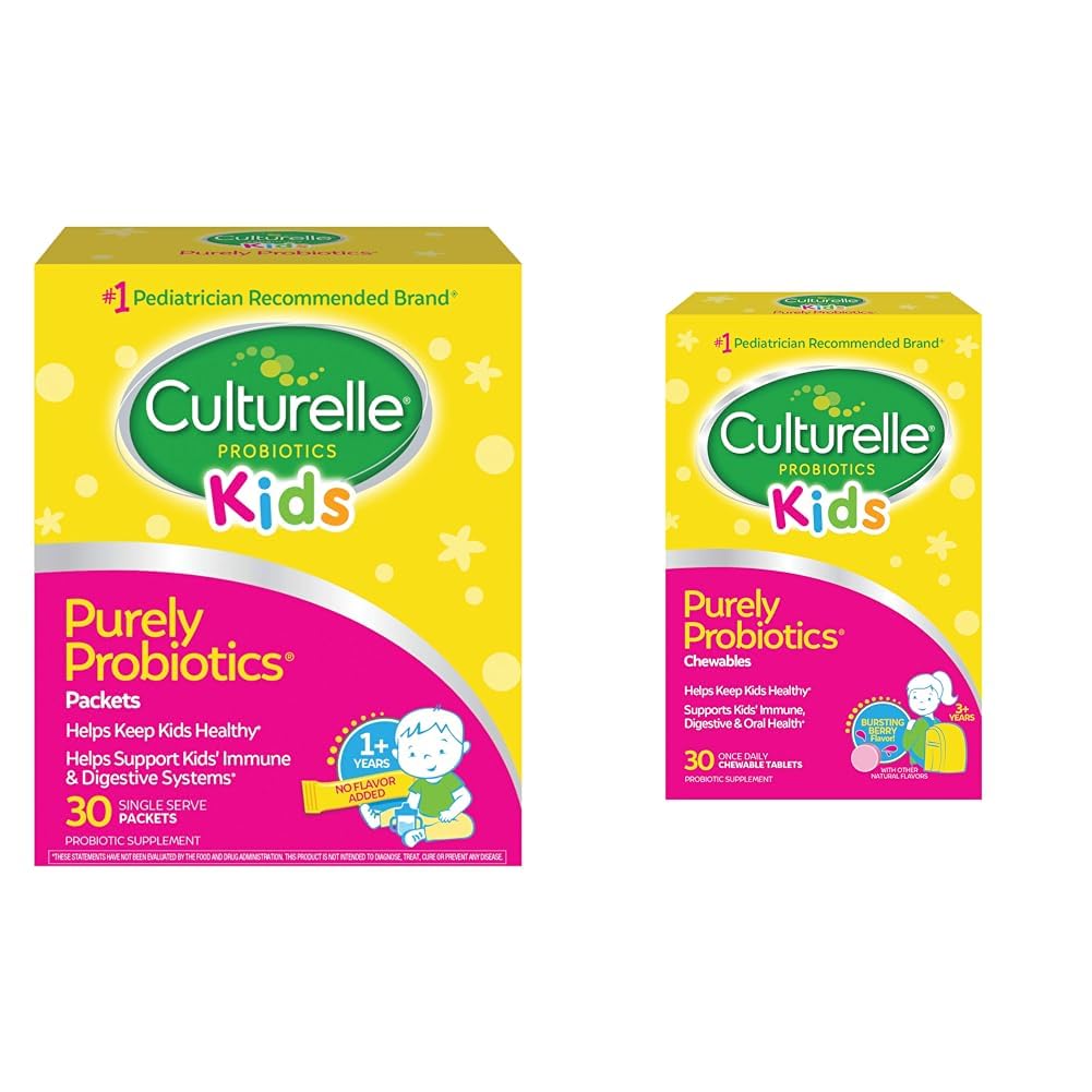 Culturelle Kids Daily Probiotic תוסף & Kids Chewable Daily Probiotic for Kids, Ages 3, 30 Count