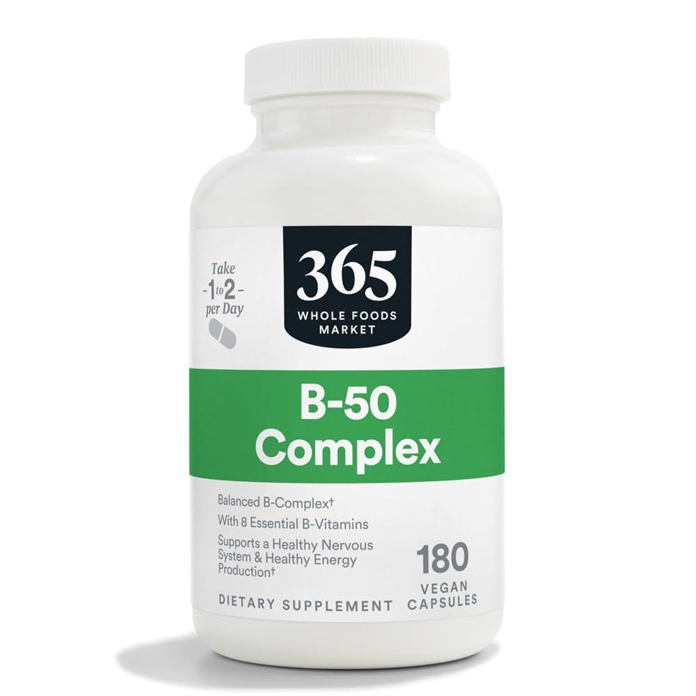 365 על ידי Whole Foods Market, ויטמין B-50 Complex, טבעוני, 180 קפסולות