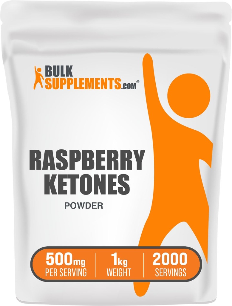 BulkSupplements.com Raspberry Ketones אבקת - Raspberry Ketones תוסף, Antioxidant Source - for Energy Support, Gluten Free, 500 מ"ג לשרת, 1kg (2.2 lbs) (Pack of 1)
