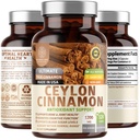 N1N Premium Ceylon Cinnamon 1200 מ"ג (100% אורגני Ceylon Cinnamon) תוספת טבעית לתמיכה ב Circulation בריא, המוח ותפקוד משותף, 120 Caps
