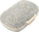 Bling Diamond Pill מארגנת עם 8 השוואתיות,Daily Travel Portable Pill Case Double Sided Rhinestone Pill Box for ויטמין/Cod Liver Oil Medicine Kit (Silver)
