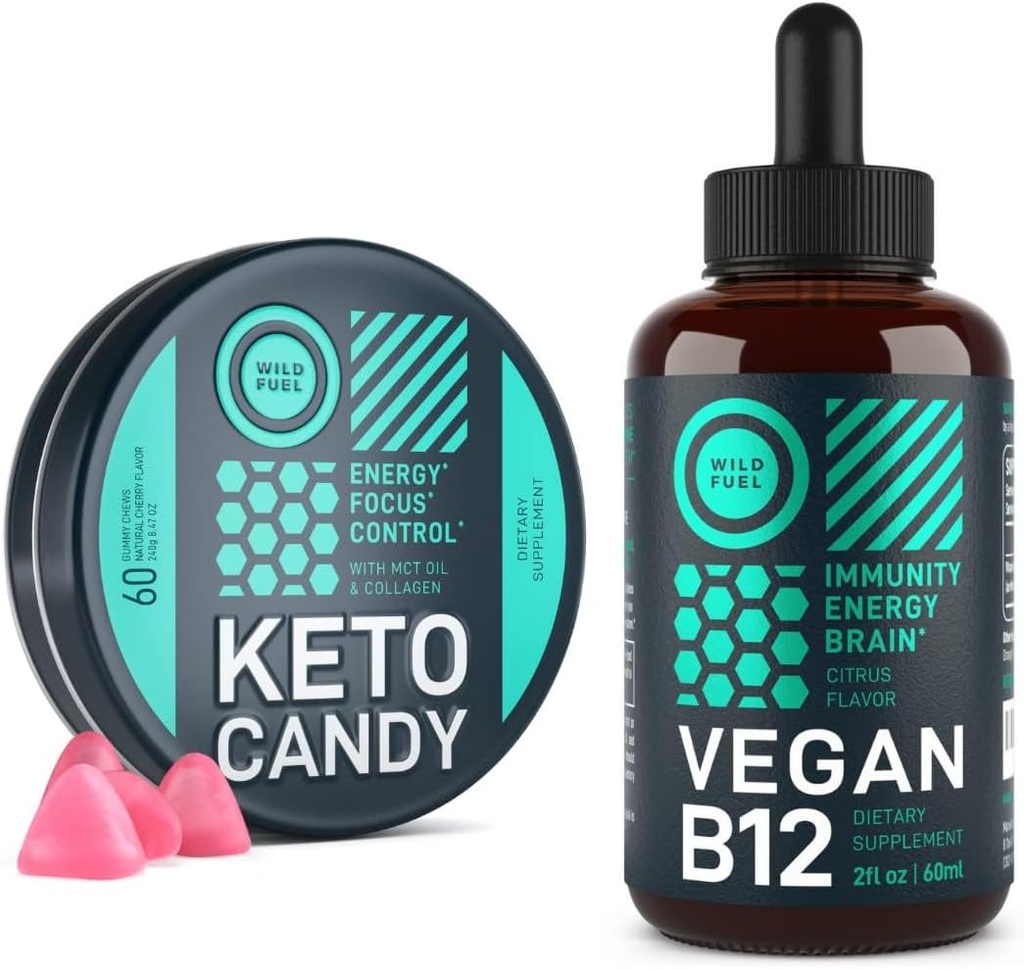 WILD FUEL Keto Gummies ו טבעוני B12 אנרגיה Bundle