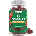 B Complex Gummies עם ויטמין C - גדול Tasting 1 ליום אנרגיה & Nervous תמיכה עבור מבוגרים - טבעוני, כשר, תרכובות ויטמין B עם B12, B6, Niacin & Folic Acid - 70 הרוזן הרוזן