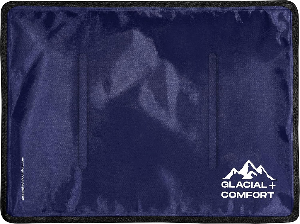 Glacial Comfort Large Gel Ice Pack עבור Injuries Reusable - (15 " x 11") פאות קרות עבור כאבי גב, היפ, הברך, Shoulder, שריר סטרינס, Migraine & Postpartum Recovery, Flex Technology - Compression Pad.