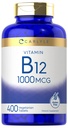 Carlyle ויטמין B12 1000 mcg | 400 טבליות | Vegetarian, non-GMO, Gluten Free Supplement