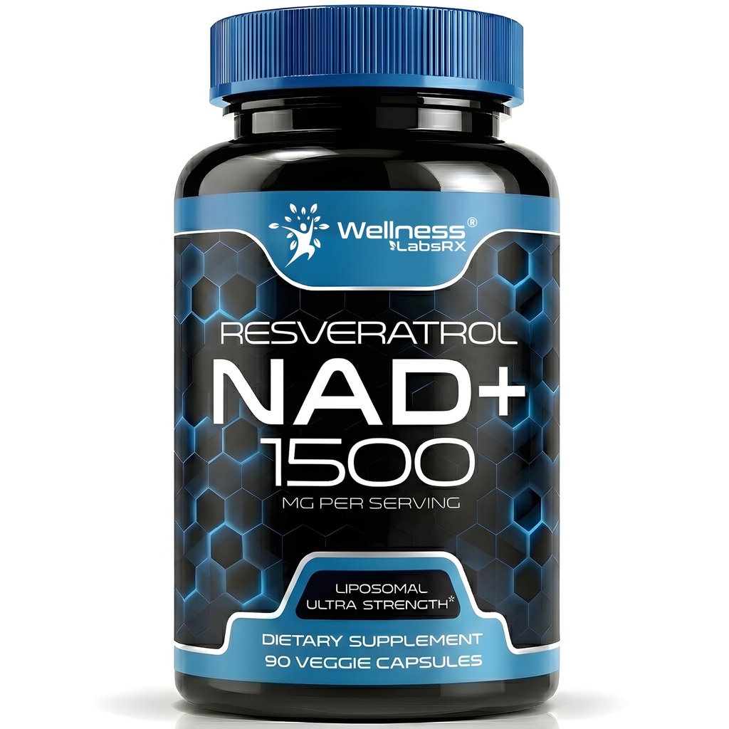 טוב LABSRX NAD תוסף, 1500 מ"ג - ארצות הברית Made Liposomal NAD+ תוספת עם Resveratrol, NAD Plus Boosting - תמיכה בריאות סלולרית, Stamina & בריאות Aging - Ultra Power קפסולות