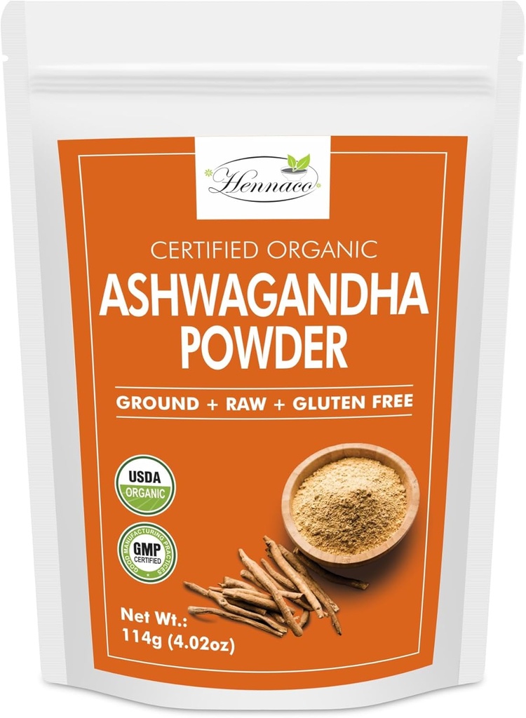 אבקת Ashwagandha Resealable Zip Lock Pouch: Withania Somnifera מן הודו ; USDA אורגני ; non-GMO ; Pure & Natural Herbal Ashwagandha אבקה