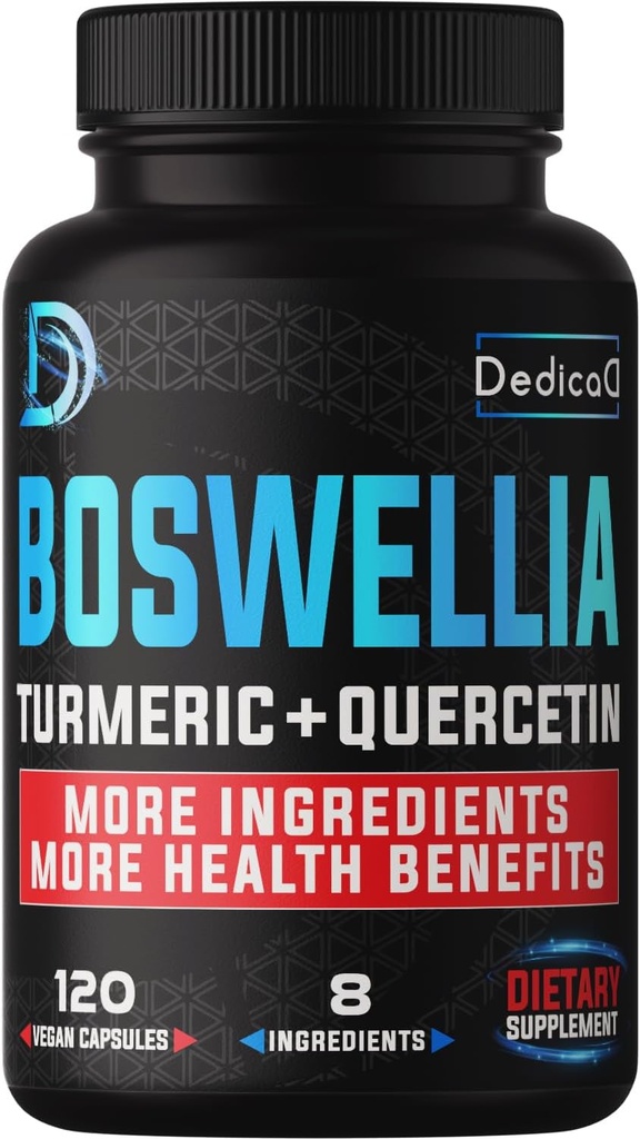 Boswellia Serrata - מעורב Turmeric, Quercetin, Citrus, ג'ינג'ר, White Willow, Alphalfa - תמיכה קרטלאז', Immune & Body Health - 120 קפסולות