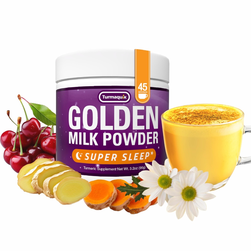 Turmaquik 3.2 Ounce אורגני שמן אבקה - Super Sleep Band with Melatonin, ולריאן, Chamomile, Lemon Balm, Turmeric, Joker, Black Pepper, Curcumin, Cinnamon ו Cardamomomomomomom.