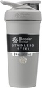 BellerBottle Sport Insulated Stainless Steel Shaker בקבוק עם Wire Whisk, 24Ounce, אפור - חלבונים שקד וההלהלה לאתלטים & Fitness Enthiasts, Easy Mixing, Keeps Drinks Cold, Lockable Lid