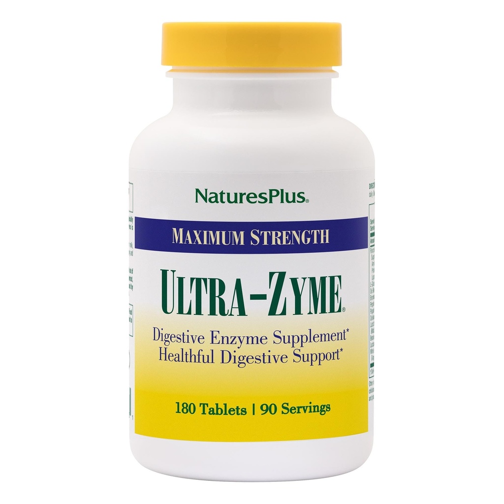 NaturesPlus Ultra-Zyme - 180 טבליות - תוסף Enzyme רב עוצמה - 90 משרתים