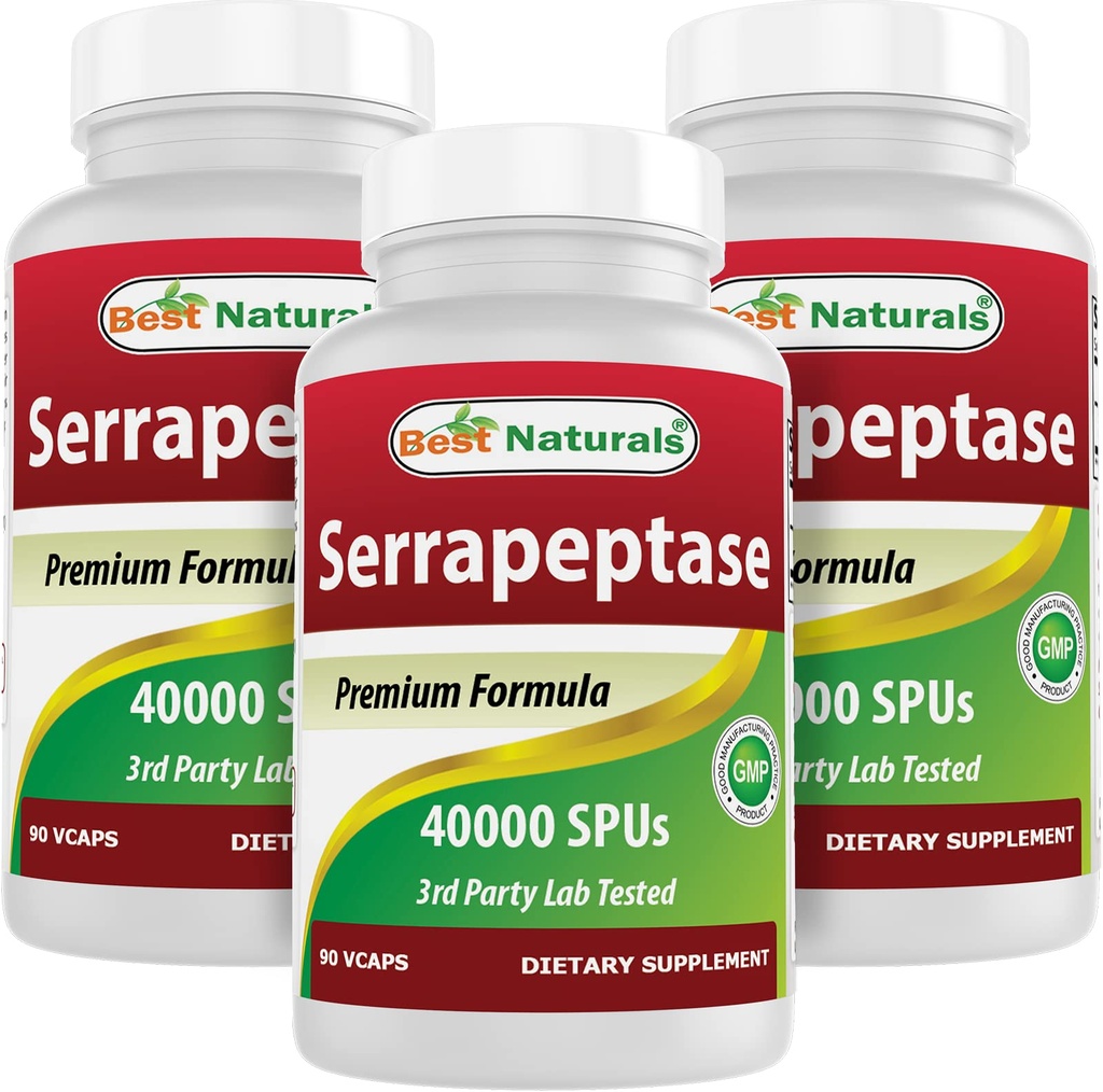 Best Naturals Serrapeptase 40000 SPUs 90 Vcaps